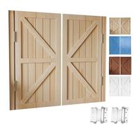 Portes de Café, Porte Battante Rétro À Persiennes, Porte de Bar en Bois, Porte Saloon Western 2 Battant, Double Intérieures Portes Avec Charnières 100cm 130cm 140cm(Bois naturel,W100*H90cm)
