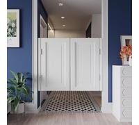 Portes de Café, Porte Battante Rétro À Persiennes, Porte Saloon Couloirs Intérieurs, Porte de Séparation avec Fermeture Automatique(Blanc,H100cm x W90cm)