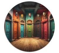 Portes de Couleurs Étranges 1000 Pièce Jigsaw Puzzles Jeux Éduchatifs Créatif Puzzles Ronds Jeu De Défi Unique pour Cadeaux De Voyage, Présent 1000pcs (67.5x67.5cm)