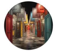 Portes de Couleurs Étranges 1000 Pièce Jigsaw Puzzles Jeux Éduchatifs Soulageur De Stress Puzzle Rond Défi Couleur pour Cadeaux De Voyage, Présent 1000pcs (67.5x67.5cm)