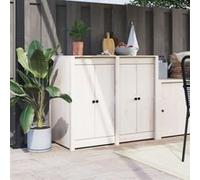vidaXL Portes de cuisine d'extérieur 832360 2 pièces bois de pin massif blanc