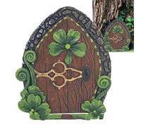 Portes de fées d'arbres d'extérieur,Porte de fée d'arbre, Petite Porte de fée colorée en résine de 4,7 Pouces pour Jardin, Maison de fées avec Crochet, décoration Robuste