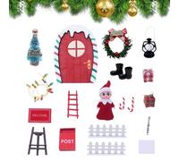Portes de fées pour Fille Elfe de Noël - Kit de Porte de fées en Bois avec Porte Arc-en- Rouge et Verte - Porte d'elfe Magique pour scène en Atura - Kit de fée des Dents