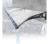 Portes d'entrée incurvées, auvent de terrasse, Porche, Toit de Pluie, Panneau en Polycarbonate et Cadre en Aluminium, Couverture de Porte Avant/arrière, 80 x 200 cm