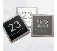 Portes en Aluminium Composites Acryliques Personnalisées - Numéros de Maison Extérieur Gris Anthracite, Noir, Blanc - Plaque pour Rue, Hôtel, Magasin, Appartement
