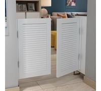 Portes intérieures en bois de pin battantes avec charnières, design à persiennes pour une meilleure circulation de l'air, joints solides durables pour une utilisation en intérieur