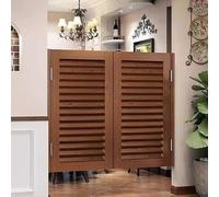 Portes intérieures en bois de pin battantes avec charnières, design à persiennes pour une meilleure circulation de l'air, joints solides durables pour une utilisation en intérieur
