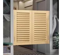 Portes intérieures en bois de pin battantes avec charnières, design à persiennes pour une meilleure circulation de l'air, joints solides durables pour une utilisation en intérieur