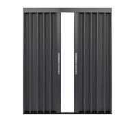 Portes pliantes en accordéon - Porte coulissante multi-volets pour espaces intérieurs, séparateur de pièce, salle de bain et porte, cadre en aluminium gris, réglable de 61 à 152,4 cm