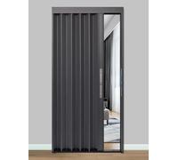 Portes pliantes en accordéon - Porte coulissante multi-volets pour séparateur de pièce, salle de bain et porte réglable, cadre gris de 61 à 152,4 cm, avec panneaux en aluminium, solution gain de place