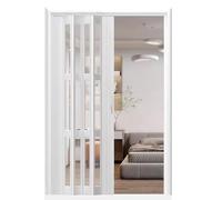 Portes pliantes extra larges en accordéon - Séparateur temporaire avec poignées et panneau en verre acrylique - Idéal pour la gestion de l'espace à la maison et au bureau.