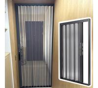 Portes Pliantes, Porte intérieure Pliante coulissante accordéon avec moustiquaire en Acier - Porte extérieure Pliante magnétique Grise pour Portes, Dimensions personnalisées (57 x 80 po / 14