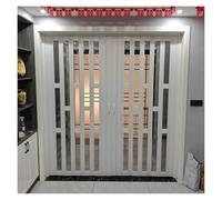 Portes pliantes Porte pliante en PVC personnalisable, Cloison pliante pour chambre à coucher/bureau/buanderie/salle de bain, Portes rétractables avec poignées et verre acrylique(51x80in(130x203cm))