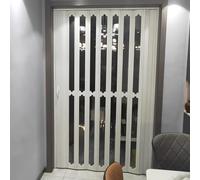 Portes pliantes Porte pliante en PVC personnalisable, porte rétractable avec cadre, poignées et verre acrylique, porte de séparation pour cuisine/buanderie/débarras(49x80in(124x203cm))