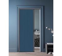 Portes Pliantes, Portes accordéon en Tissu sur Mesure - Cloison coulissante occultante rétractable avec poignée, moustiquaire Pliable pour Porte de Placard (Bleu, 125 x 203 cm) - Idéal pour