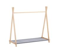 Portes-Vêtements en Forme de Tipi en Bois de Pin et Polyester Meuble Chambre Enf