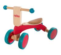 Draisienne Sans Pédale Roba Pour Enfants De 1 À 3 Ans - Vélo En Bois À 4 Roues Caoutchoutées - Rouge Et Vert