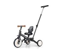 Milly Mally Tricycle Optimus Max 5 en 1, draisienne pour 1-3 ans, gris foncé