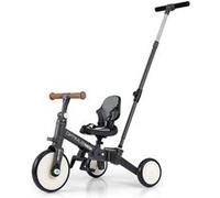 Milly Mally Tricycle Optimus Max 5 en 1, draisienne pour 1-3 ans, gris foncé