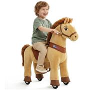Porteur à roulette - PONYCYCLE - Modèle E - Peluche - Taille 3 - Marron clair