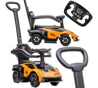 Porteur Auto pour Enfant Dès 12 Mois, Volant Audio, Compartiment de Rangement sous Le siège (Orange)