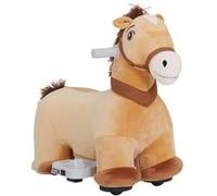 Porteur cheval électrique avec musique - 18-36 mois - peluche marron beige