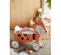 Porteur coffre renard en bois FSC® marron moyen uni avec decor TU