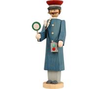 Porteur De Gare En Bois Coloré HxLxP = 30x10x12cm NEU Figurine De Fumée