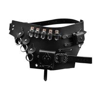 Porteur de potions - Ceinture de corset de chevalier médiéval forte et résistante | Potion de ceinture Renaissance au toucher vintage qui s'adapte à toutes les tailles, sac de ceinture style, Noir