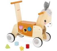 Porteur en bois avec boite a formes Orange G