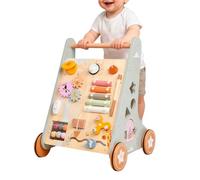 Porteur en Bois - Jouet Éducatif avec Roulement Silencieux et Fluide,Poussette d'Apprentissage en Bois pour Tout-Petits | Pour Fille Garçon Apprentissage Marche Intérieur Maison École