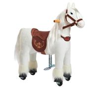 Porteur Enfant Cheval à Roulette Ebony S (3-6 Ans) | Cheval Mécanique en Peluche à Monter | Porteur Enfant avec Selle Amovible, Licol avec Bride et Crinière et Queue à Coiffer