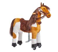Porteur Enfant Cheval à Roulette Ebony S (3-6 Ans) | Cheval Mécanique en Peluche à Monter | Porteur Enfant avec Selle Amovible, Licol avec Bride et Crinière et Queue à Coiffer