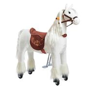 Porteur Enfant Cheval à Roulette Tiara M (5-12 Ans) | Cheval Mécanique en Peluche à Monter | Porteur Enfant avec Selle Amovible, Licol avec Bride et Crinière et Queue à Coiffer