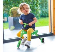 The Bugs Scuttlebug Grasshopper - Tricycle 3 Roues Pliable pour Tout-Petits - Roues Anti-Rayures Silencieuses - Direction sur Roue Avant - Dès 12 à 36 Mois - Jaune/Vert