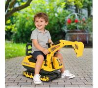 Porteur Enfant tractopelle 18-48 Mois Coffre klaxon Fonction pivotante Jaune