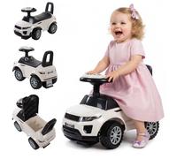 Porteur enfant voiture - 12 à 36 mois - signal sonore - roues en plastique - compartiment de rangement - Blanc