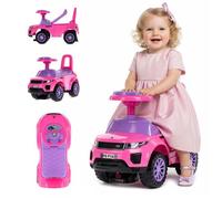 Porteur enfant voiture - 12 à 36 mois - signal sonore - roues en plastique - compartiment de rangement - Rose