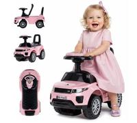 Porteur enfant voiture - 12 à 36 mois - signal sonore - roues en plastique - compartiment de rangement - Rose clair