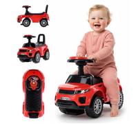 Porteur enfant voiture - 12 à 36 mois - signal sonore - roues en plastique - compartiment de rangement - Rouge