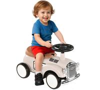 Porteur enfant voiture de collection rétro coffre butée arrière anti-basculement klaxon beige Beige G