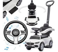 Porteur enfant voiture Mercedes C-Class - 12 à 36 mois - signal sonore - repose-pieds coulissants - compartiment rangement - Blanc