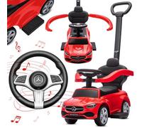 Porteur enfant voiture Mercedes C-Class - 12 à 36 mois - signal sonore - repose-pieds coulissants - compartiment rangement - Rouge