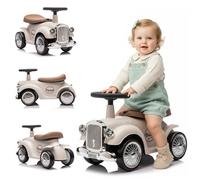Porteur enfant voiture Retro - 12 à 36 mois - klaxon - compartiment de rangement - max 23 kg - Gris
