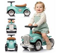 Porteur enfant voiture Retro - 12 à 36 mois - klaxon - compartiment de rangement - max 23 kg - Menthe