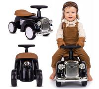 Porteur enfant voiture Retro - 12 à 36 mois - klaxon - compartiment de rangement - max 23 kg - Noir