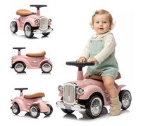 Porteur enfant voiture Retro - 12 à 36 mois - klaxon - compartiment de rangement - max 23 kg - Rose
