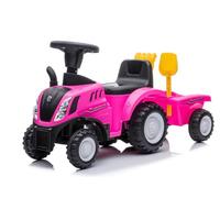 Porteur enfant voiture Tracteur New Holland - 12 à 36 mois - volant avec son - fonctions d'éclairage - roues en plastique - Rose