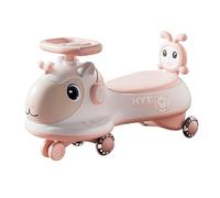 Porteur Enfant Voiture Wiggle avec Musique et lumières, Corde de Traction, Roue silencieuse, Jouet for garçons et Filles de 2 Ans et Plus Wiggle Car(Roze,No Music Light)