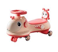 Porteur Enfant Voiture Wiggle avec Musique et lumières, Corde de Traction, Roue silencieuse, Jouet for garçons et Filles de 2 Ans et Plus Wiggle Car(Rot,No Music Light)